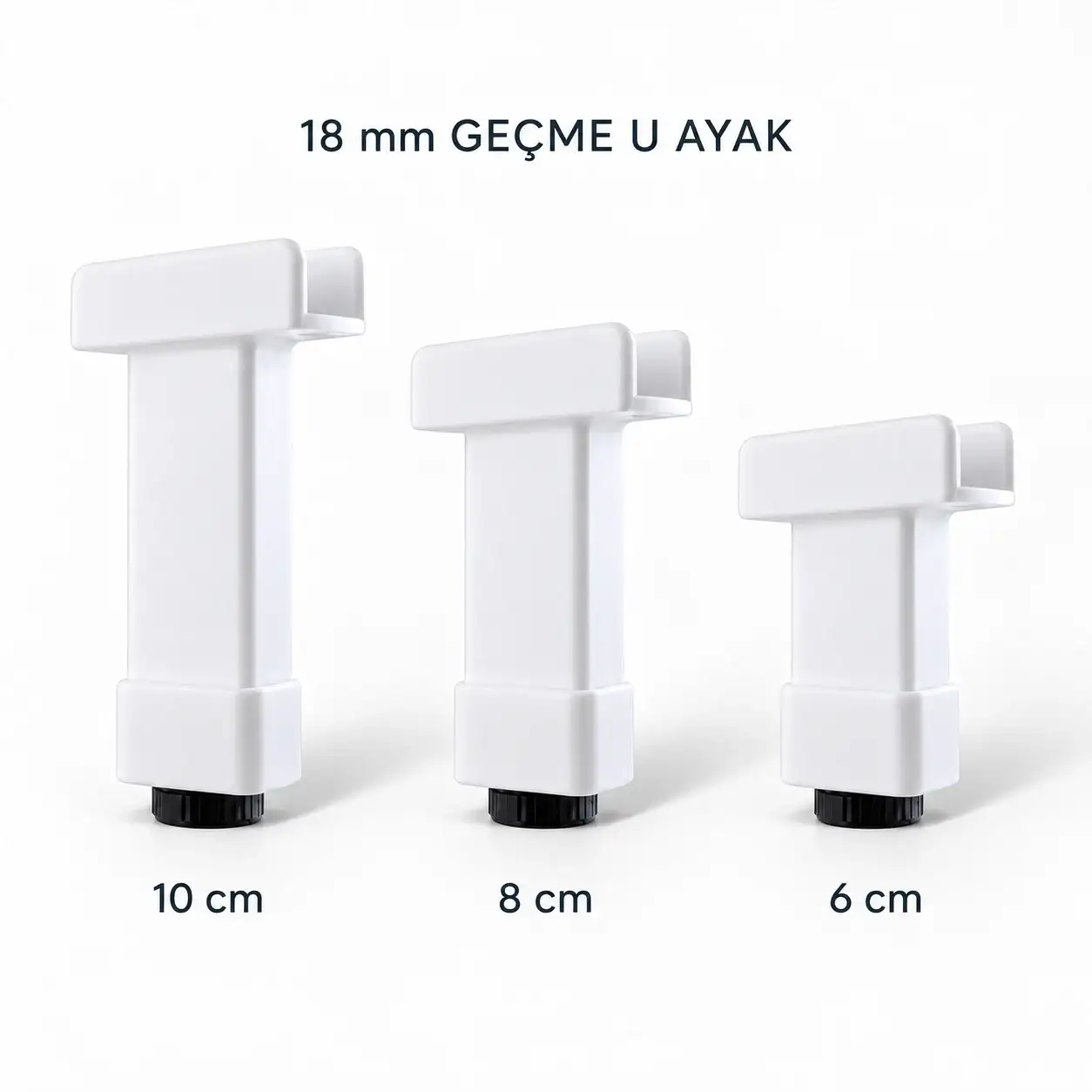 18 mm Geçme U Ayak Beyaz — Ürünler — EMKA Ayak