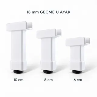 18 mm Geçme U Ayak Beyaz — Ürünler — EMKA Ayak
