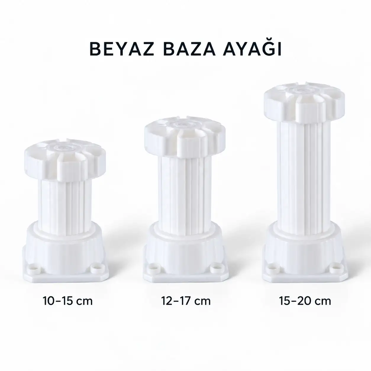 Beyaz Ayarlanabilir Baza Ayağı — Ürünler — EMKA Ayak