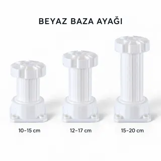 Beyaz Ayarlanabilir Baza Ayağı — Ürünler — EMKA Ayak