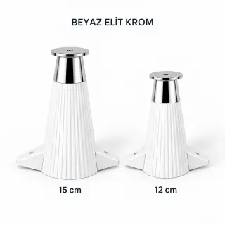 Beyaz Elit Krom Mobilya Ayağı — Ürünler — EMKA Ayak