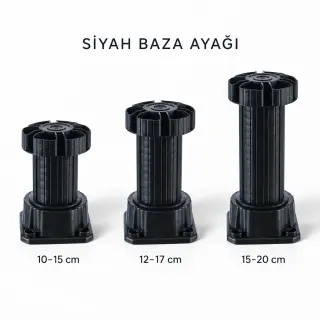 Siyah Ayarlanabilir Baza Ayağı — Ürünler — EMKA Ayak