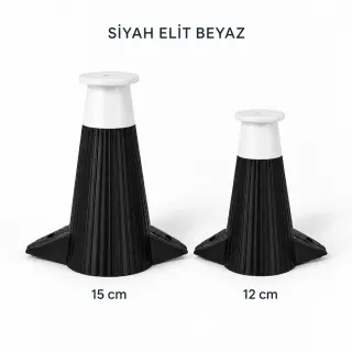 Siyah Elit Beyaz Mobilya Ayağı — Ürünler — EMKA Ayak
