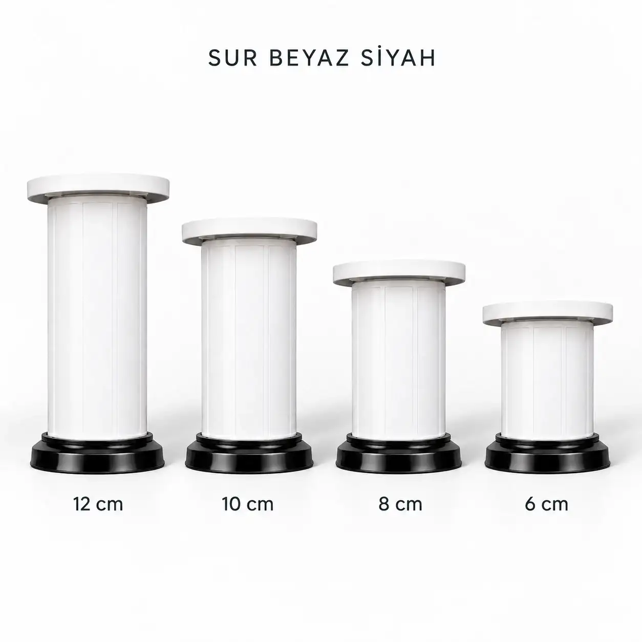 Sur Beyaz Siyah Mobilya Ayağı — Ürünler — EMKA Ayak