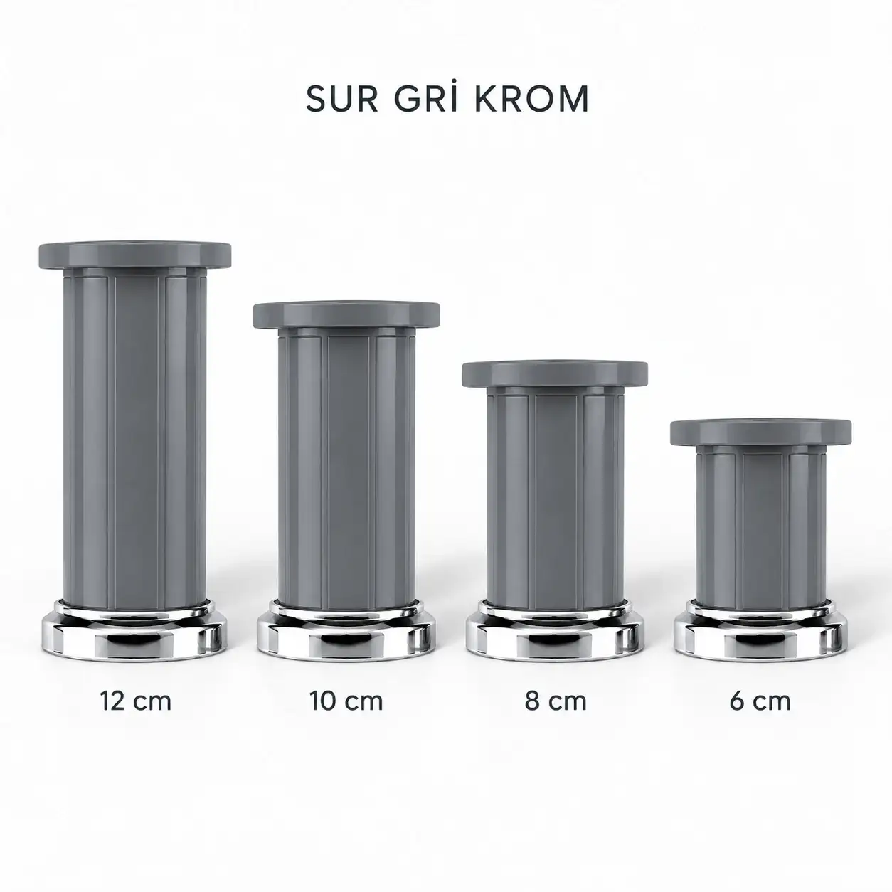 Sur Gri Krom Mobilya Ayağı — Ürünler — EMKA Ayak
