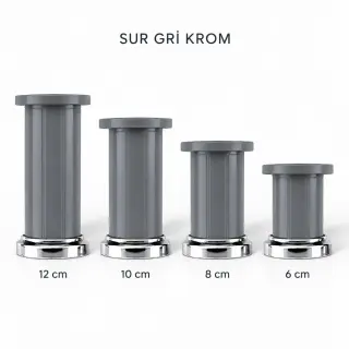 Sur Gri Krom Mobilya Ayağı — Ürünler — EMKA Ayak