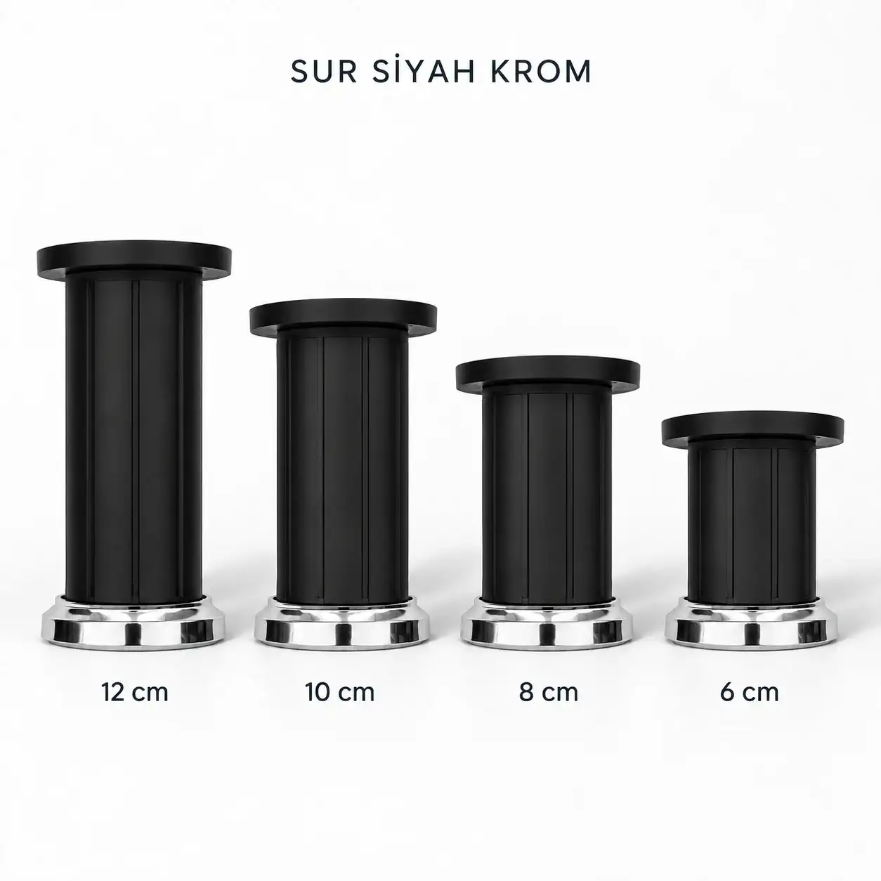 Sur Siyah Krom Mobilya Ayağı — Ürünler — EMKA Ayak