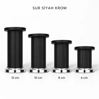Sur Siyah Krom Mobilya Ayağı — Ürünler — EMKA Ayak