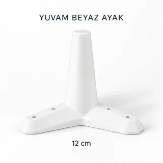 Yuvam Beyaz Mobilya Ayağı 12 cm — Ürünler — EMKA Ayak